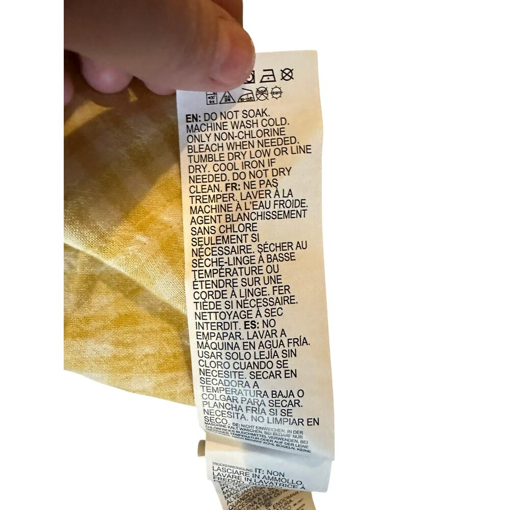 RVCA Women’s Yellow Gingham WideLeg Overalls Size M Cottagecore Picnic Coastal - Picture 13 of 13